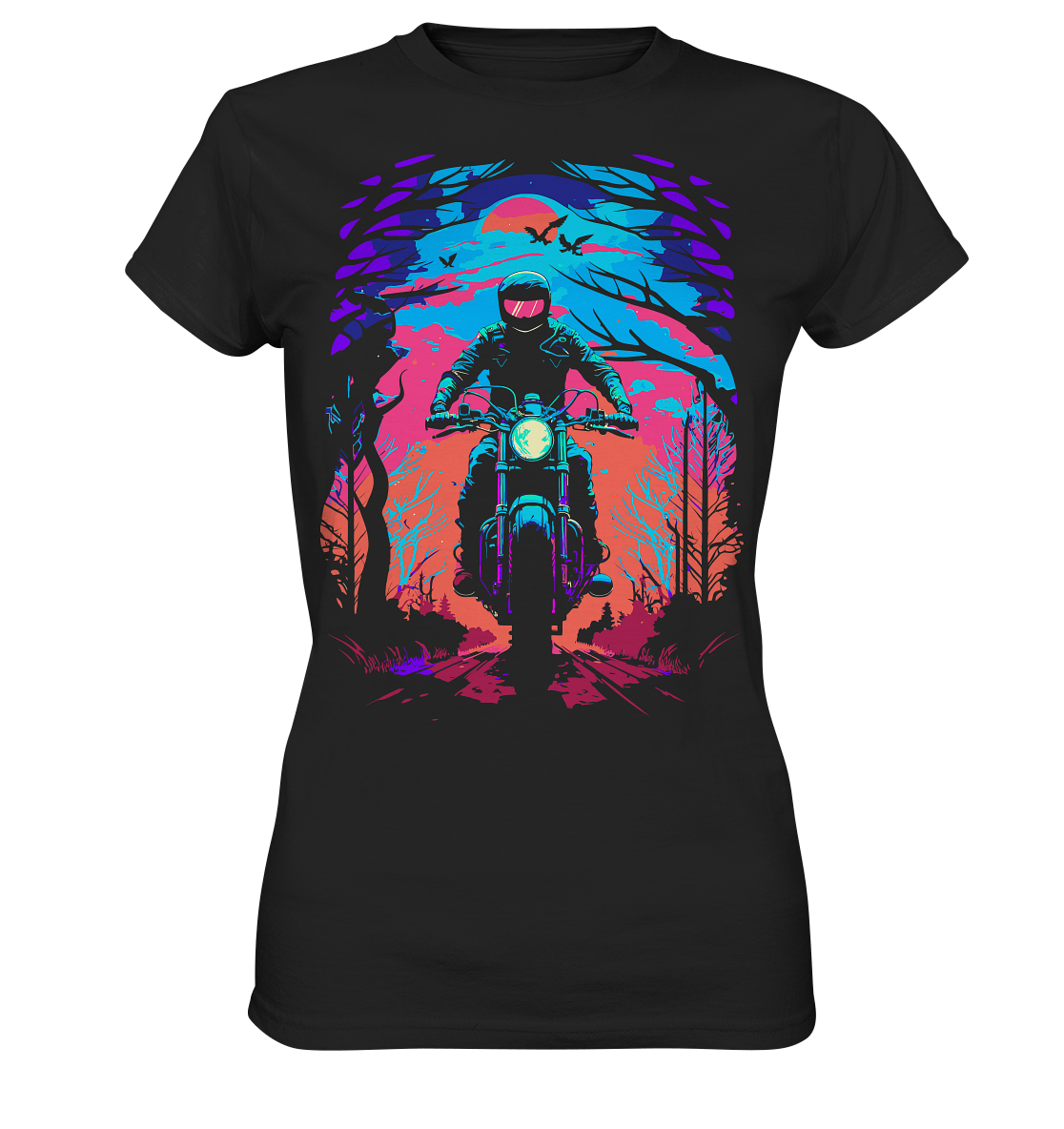 Biker Shirt , 80s Vibe , Motorrad , Anime - Ladies Premium Shirt