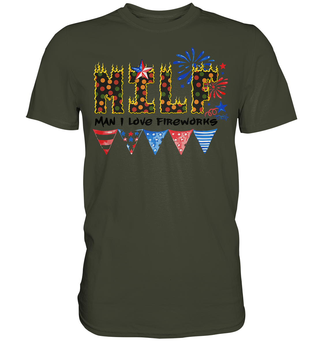 Shirt für jeden Silvesterfan m Man I Love Fireworks , Silvester , Feuerwerk, Lustiges T-Shirt - Premium Shirt