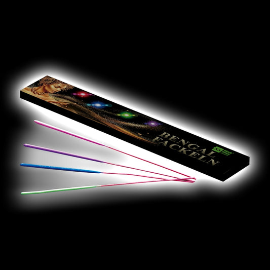 Bengalfackeln (8er Schachtel) in Rot, Blau, Grün und Purpur, 30cm