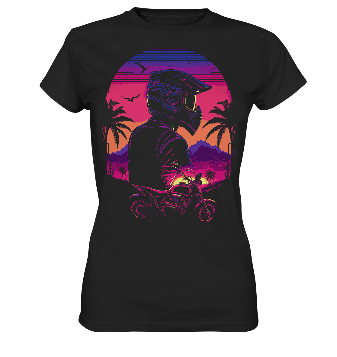 Biker Shirt , 80s Vibe , Motorrad , Anime - Ladies Premium Shirt