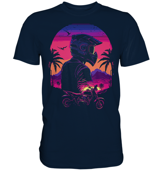 Biker Shirt , 80s Vibe , Motorrad , Anime - Premium Shirt