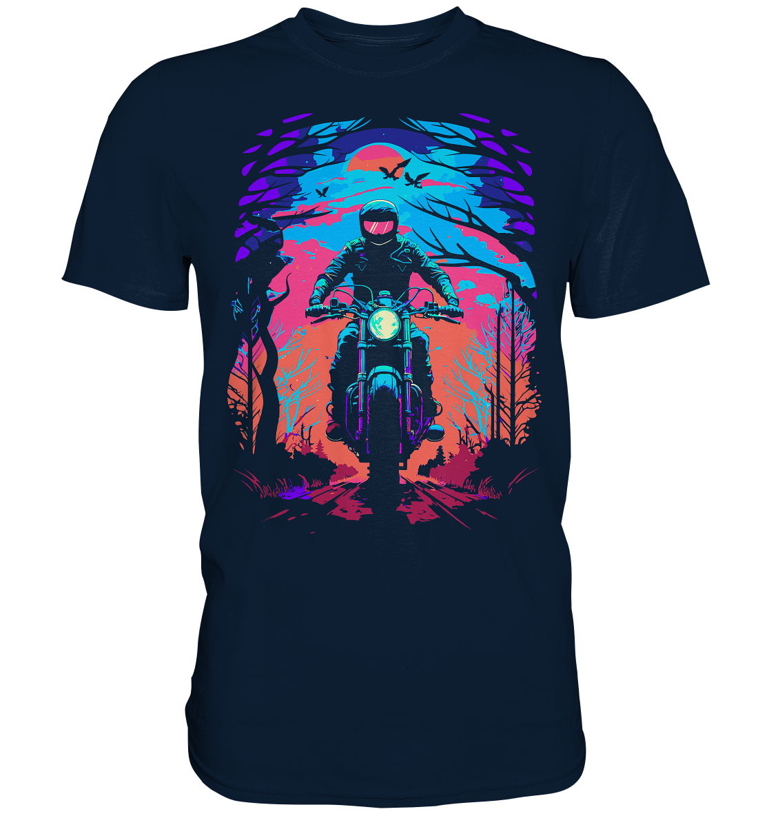 Biker Shirt , 80s Vibe , Motorrad , Anime - Premium Shirt