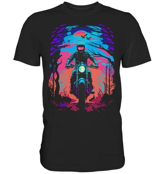 Biker Shirt , 80s Vibe , Motorrad , Anime - Premium Shirt