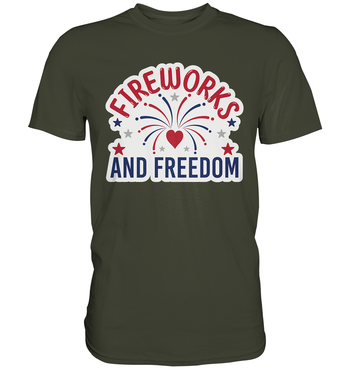 Fireworks and Freedom T-Shirt , Silvester T-Shirt , Feuerwerker, Silvester - Premium Shirt
