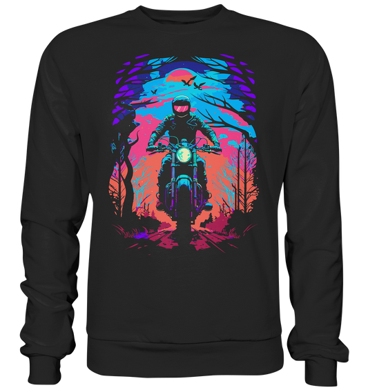Biker Shirt , 80s Vibe , Motorrad , Anime - Premium Sweatshirt
