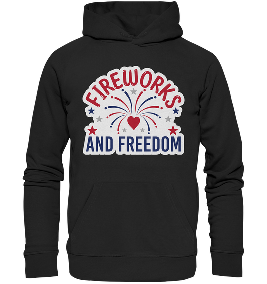 Fireworks and Freedom T-Shirt , Silvester T-Shirt , Feuerwerker, Silvester - Premium Unisex Hoodie